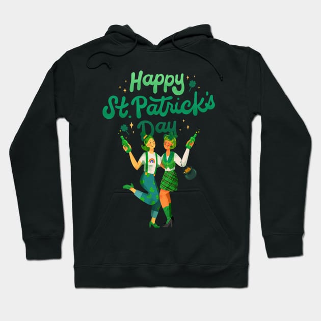 Happy St. Patrick Day - Girl's Party Hoodie by Qibar Design